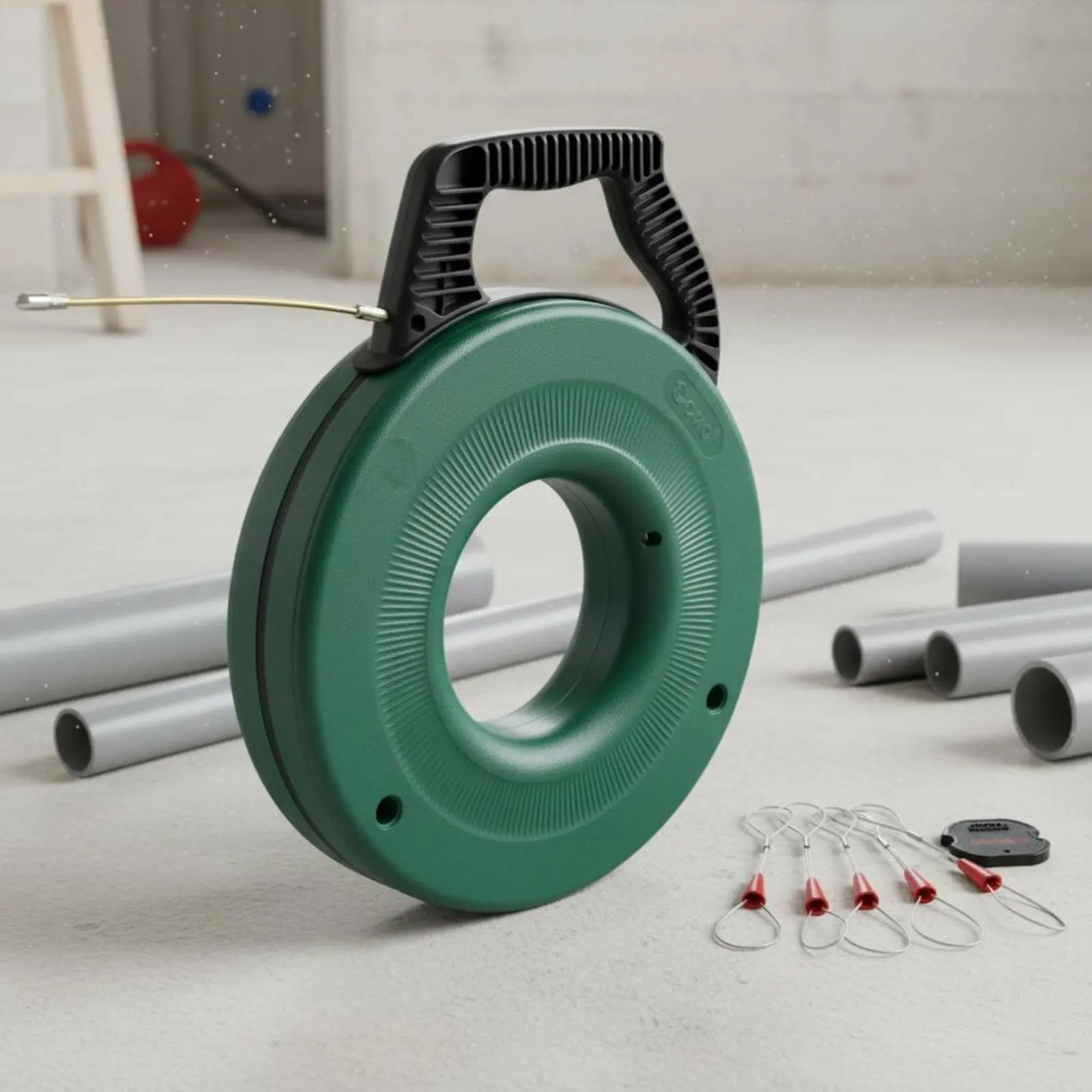 

Steel Wire Conduit Threader Snag-Resistant Tip Power Wire Fishing Tool Power Wire Snake Reel Ergonomic Handle