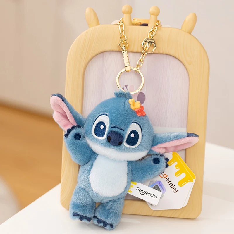 Anime disney kawaii ponto brinquedos de pelúcia bluely lilo & ponto chaveiro de pelúcia bonecas saco pingente festa de aniversário presente para criança menino menina