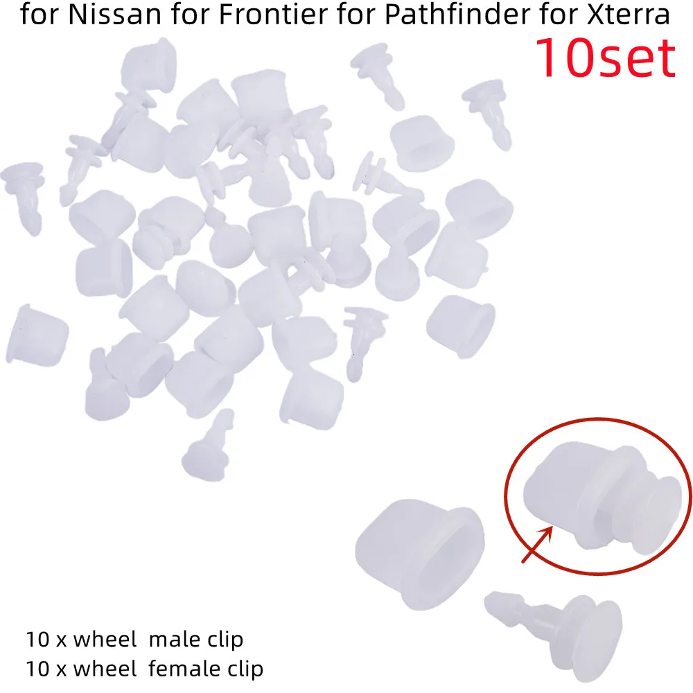 

10set Wheel Fender Flare Clip Fit For Nissan Frontier Pathfinder Xterra Male/female Clip Door Guard Plate Glue Nail D408 Accesso