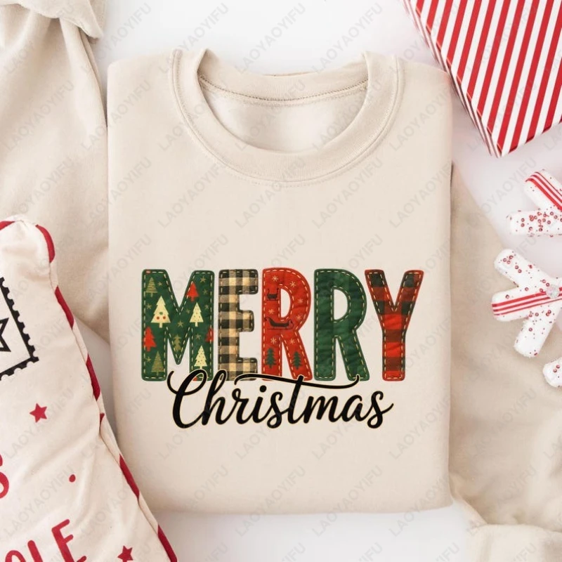 

Толстовка с Рождеством для мужчин и женщин, рождественская елка, креативный дизайн в клетку тартан, толстовка с буквами, винтажная классика, ностальгический пуловер, подарки