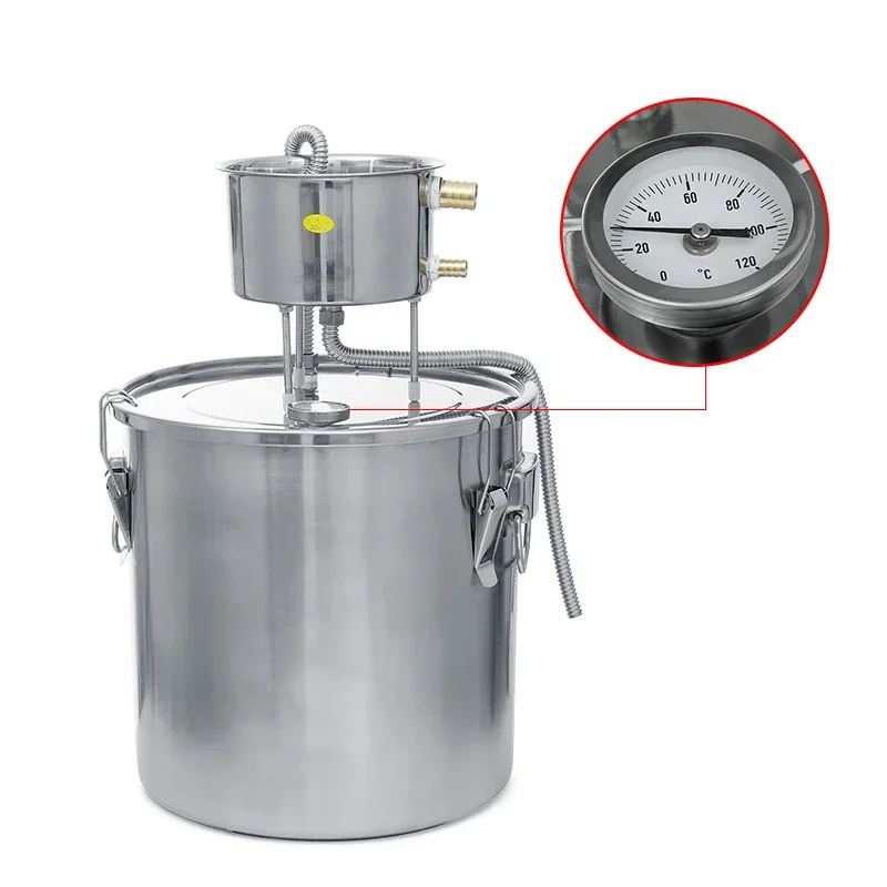 6L 22L 35L Stainless Home Brew Moonshine Distiller Copper Alcohol Distillery Boiler for Water Essential Durable Oil Brew Kit