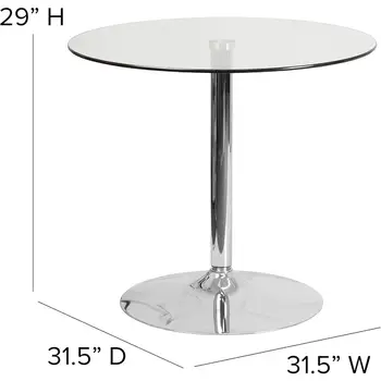 Kulatý skleněný jídelní stůl o průměru 31,5 8 nejlepší prodej stoly z tvrzeného skla - №5