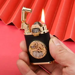 CHIEF Vintage Old Leather Kerosene Lighter Mechanical Watch Core Lighter Personalized Creative Sand Wheel Lighter Men's Gifts