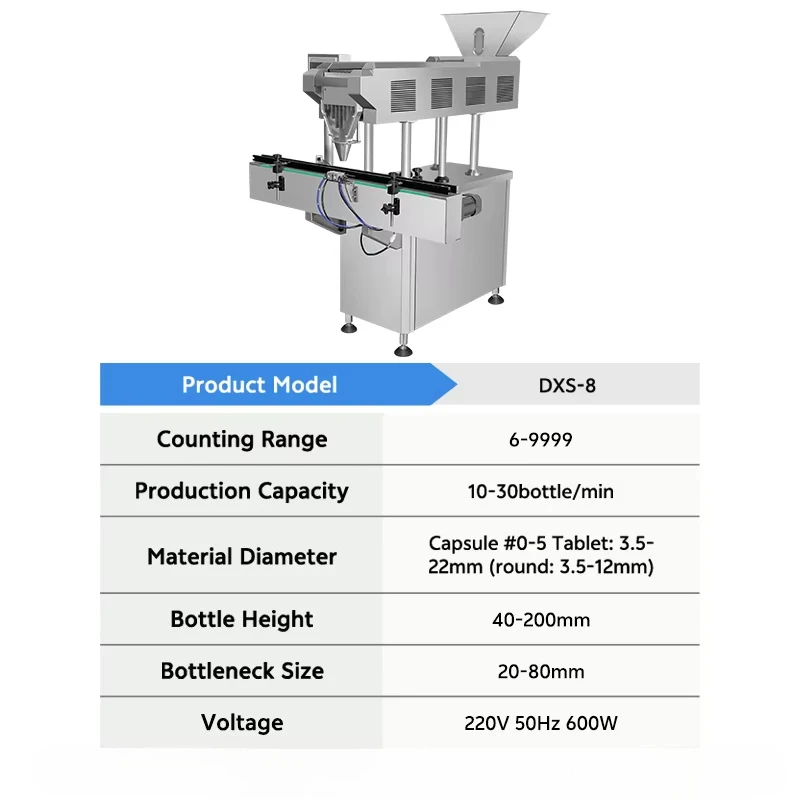 DXS-8 8-Channel Intelligent Counting Filling Machine Multi-Purpose Counter for Granular Flaky Material Food Hardware Industry
