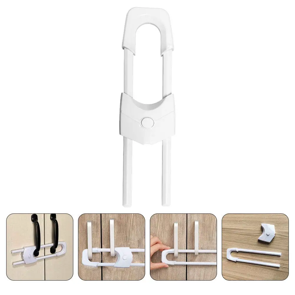 Baby Proof Cabinet Lock U Shape Plastic Child Safety Lock for Kitchen Cupboards Drawers Windows Childproof Cabinet Latches