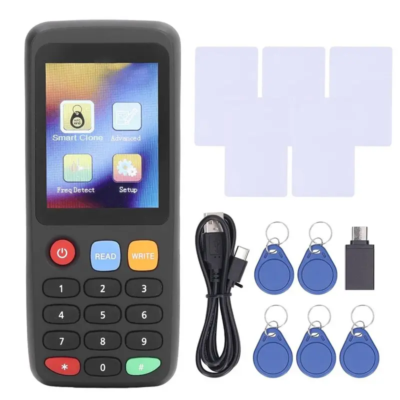 

FEDI-X7 Card Reader, RFID Card Copier Duplicator For IC ID Card, Smart Card RFID Copier ID IC Color Screen Durable Black Set