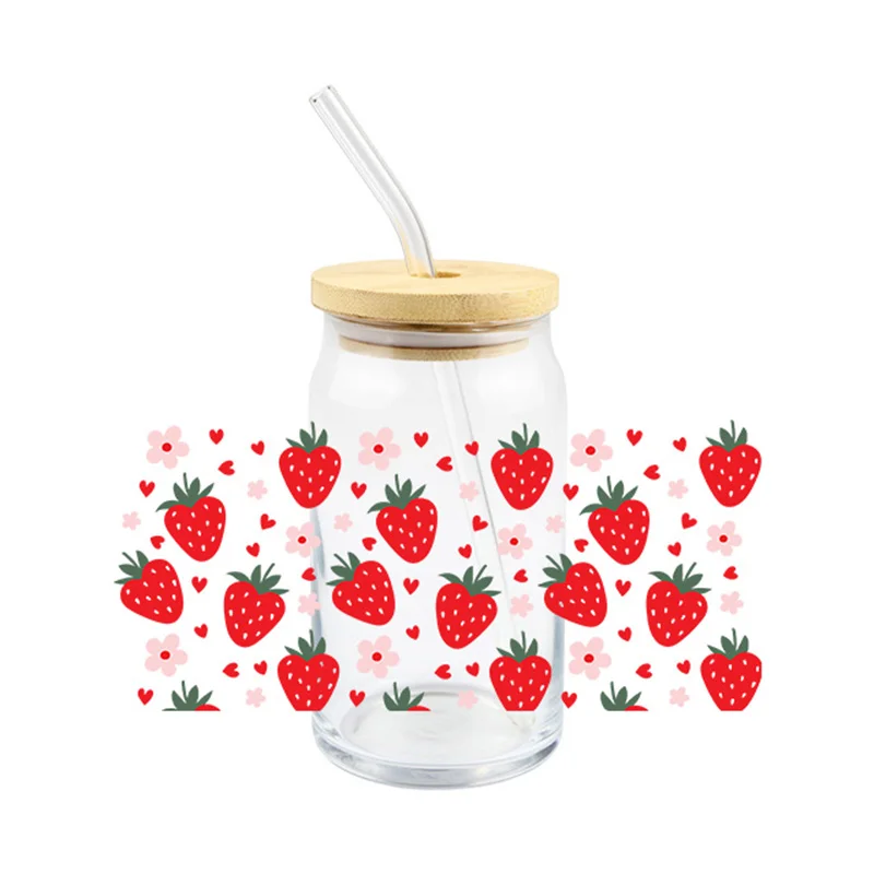 Fruit Transfer Sticker Uv Dtf Wraps For The Libby Glasses Waterproof Pineapple Watermelon Strawberry Avocado Cherry Custom Decal