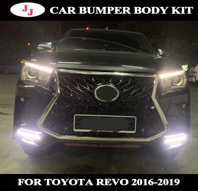 

For Hilux Revo Rocco 2016-2019 Car body kit style bumper PP material auto parts conversion Hilux front and rear bumper