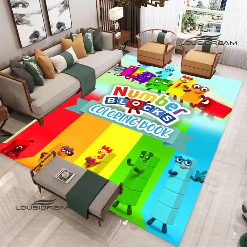 N-Number-Blocks cartoon Printed carpet non-slip carpet door mat Yoga mat bedroom decoration area rug bedroom decor birthday gift