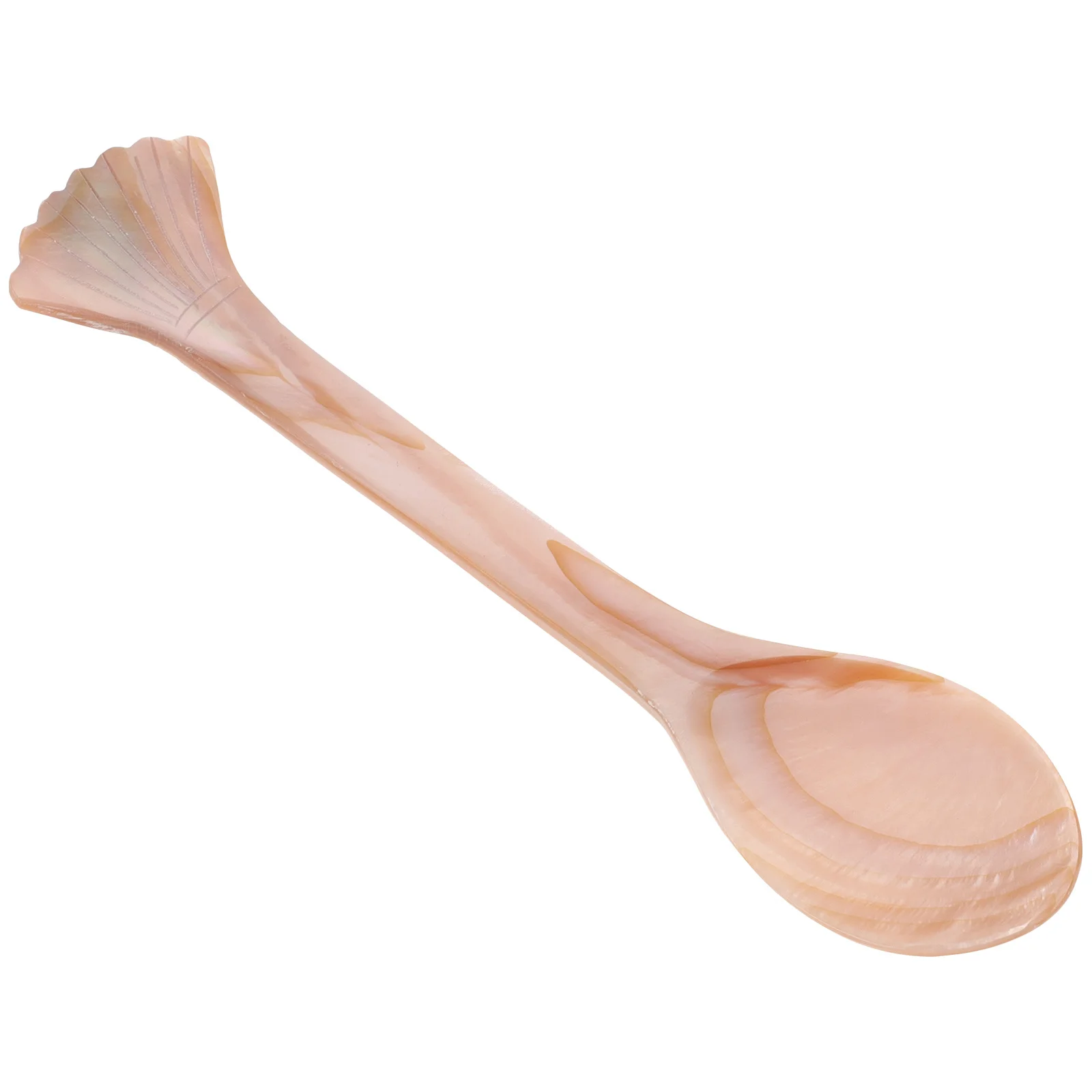 

Десертная ложка в виде ракушки, натуральная полированная ручка, гладкая круглая сервировочная ложка для мороженого, кофейного супа, маленькие кухонные принадлежности