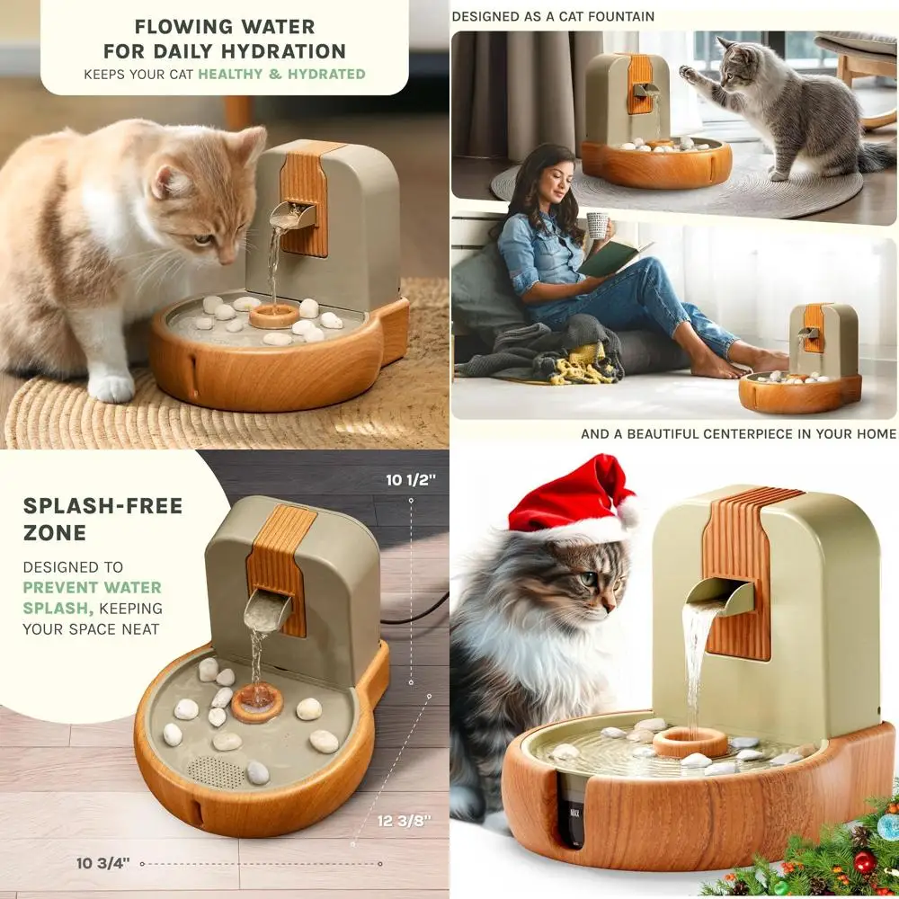 

Фонтан для кошек — экологически чистый фонтан для кошек дзен с дизайном фэн-шуй, без брызг, легко чистится, фильтрация премиум-класса, вода F