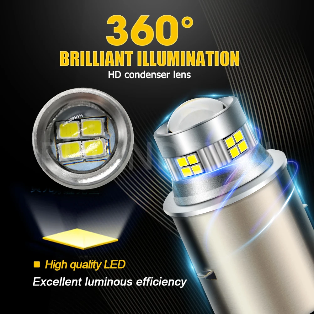 Ruiandsion BA20S 2016 20Chips LED Bulb 10-30V 800LM 6000K White For Motorcycle ATV Headlight Brake Tail Reverse Lights