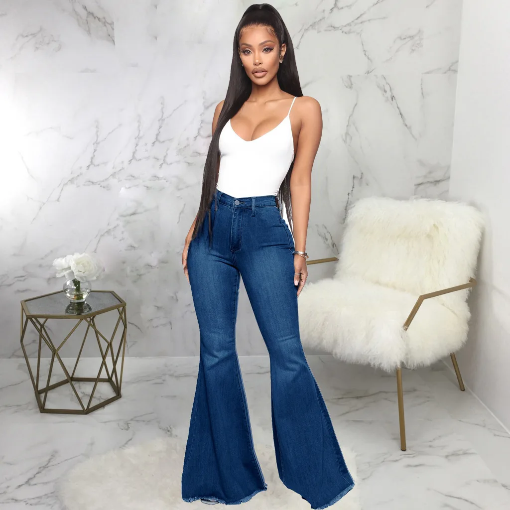 

New Fashion Women's Jeans Autumn High Waist All Fit Fit Comfortable Casual Temperament Commuter Flared Pants