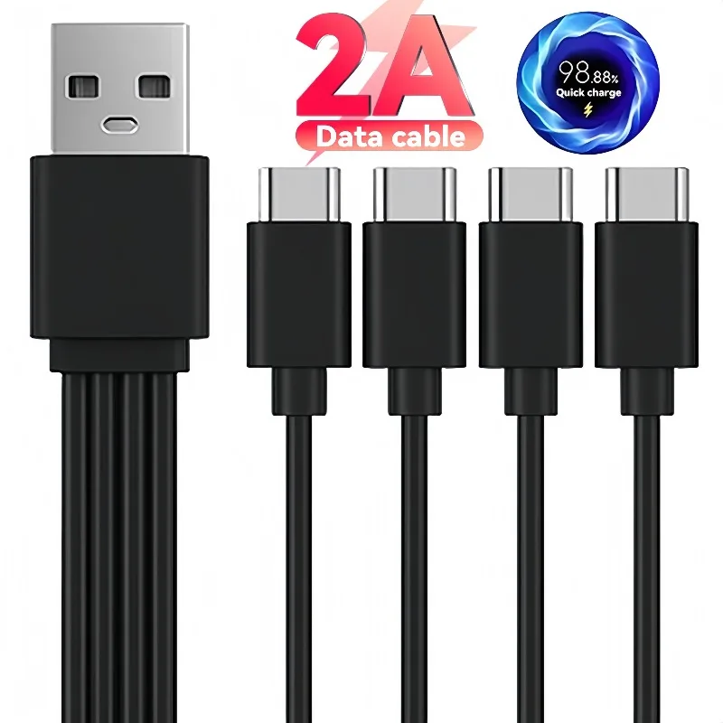 

4 in 1 USB C Splitter Cable Type C To 4Port sHub Adapter Multi Charging Cord for IPhone Samsung S24 Xiaomi Short 0.2M Power Cord
