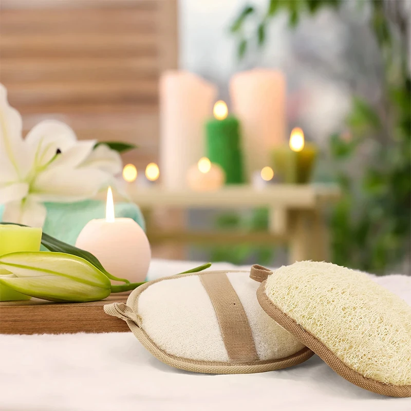 Naturalny Luffa do Masażu Ciała, Peelingująca Gąbka do Kąpieli, Miękka Szczotka do Prysznica, Pad do Czyszczenia, Peeling, Puff do Kąpieli, Narzędzie do Pielęgnacji Skóry Ciała