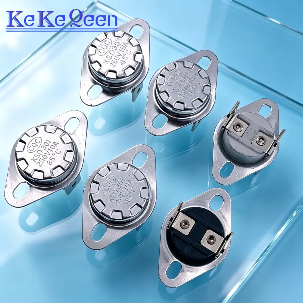 KSD301 250V 10A/16A 40 45 50 55 60 65 70 75 80 85 90 95 ~ 130 Celsius Degree 90 Angle Feet Normally Close Thermal Control Switch