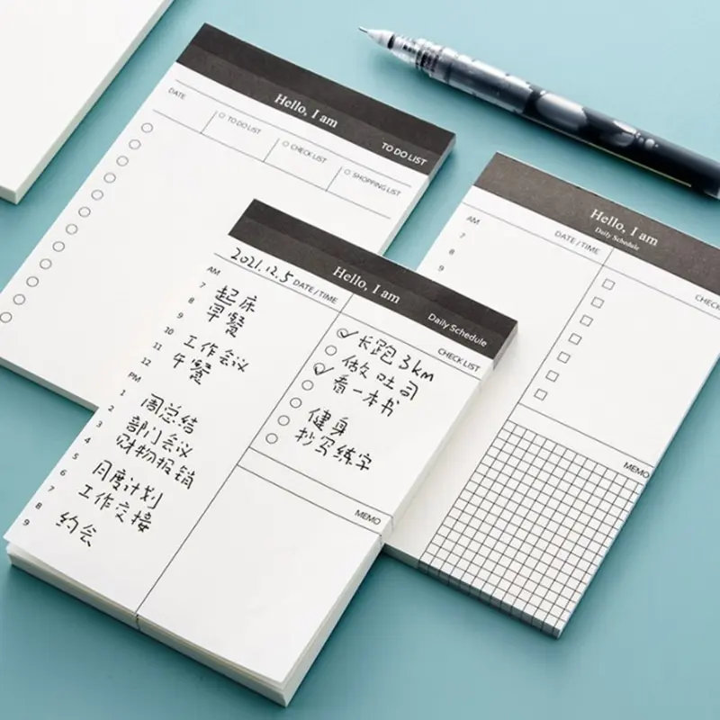 Tearable Note Book Student's Daily Planners Agenda Notebook Memo Pads To Do List Time Management Habit Schedules