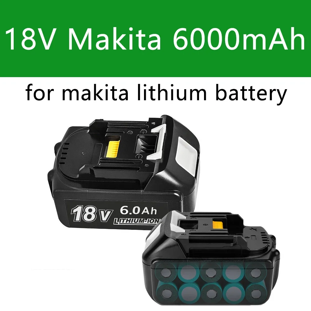 100% Original for Makita 18V 6000mAh Rechargeable Power Tools Battery with LED Li-ion Replacement LXT BL1860B BL1860 BL1850