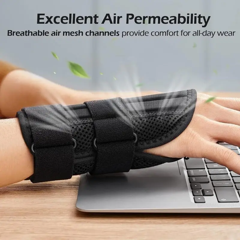 Wrist Stabilizer Brace for Carpal Tunnel Wrist Support Splint with 3 Stays Adjustable Wrist Protector Tendonitis Arthritis Pain