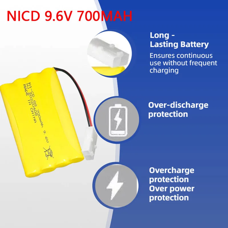 

1-3pcs 9.6V 700mAh NiCD Battery for Remote Control Rc Cars Tanks Robots Boat Ship Toys Guns AA 9.6V Rechargeable Battery
