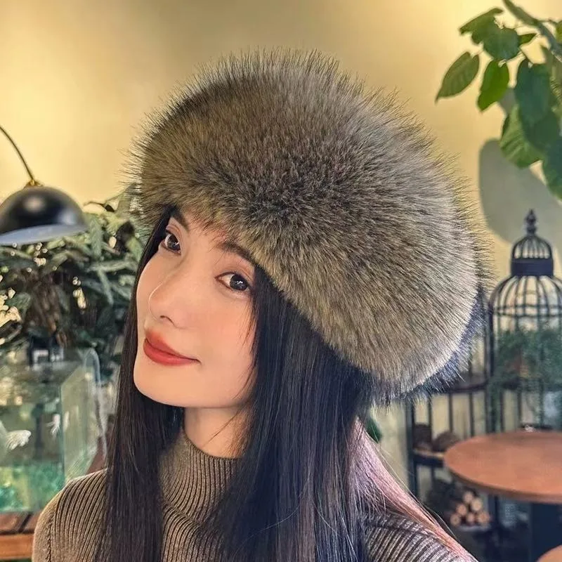 دافئ سدادات حماية الأذن الثلوج قبعة تزلج رقيق الفراء المرأة الشتاء قبعة الإناث فو الثعلب الفراء منفذها قبعة يندبروف الروسية قبعة بونيه MZr15