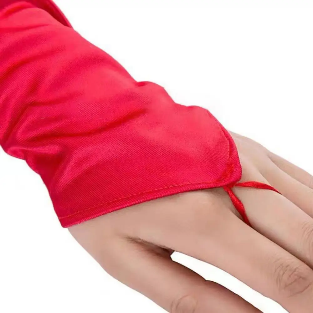 50cm Women Satin Hook Finger Long Fingerless Cotton Gloves Solid Retro Style Opera Summer Sun Protection High Elasticity