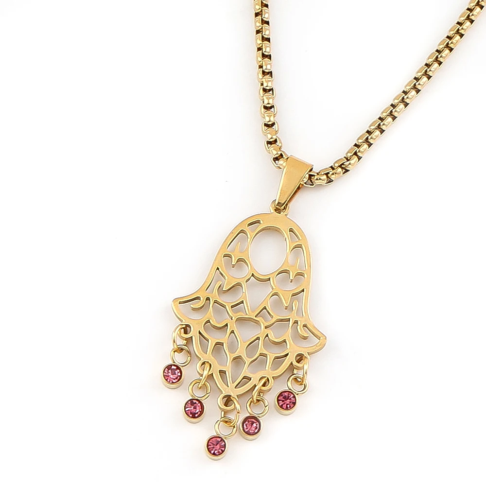

Tree of Life Tassel Long Pendant Necklace for Women Girls Stainless Steel Gold Color Red Crystal Hollow Hoop Chain JewelryZZZ830