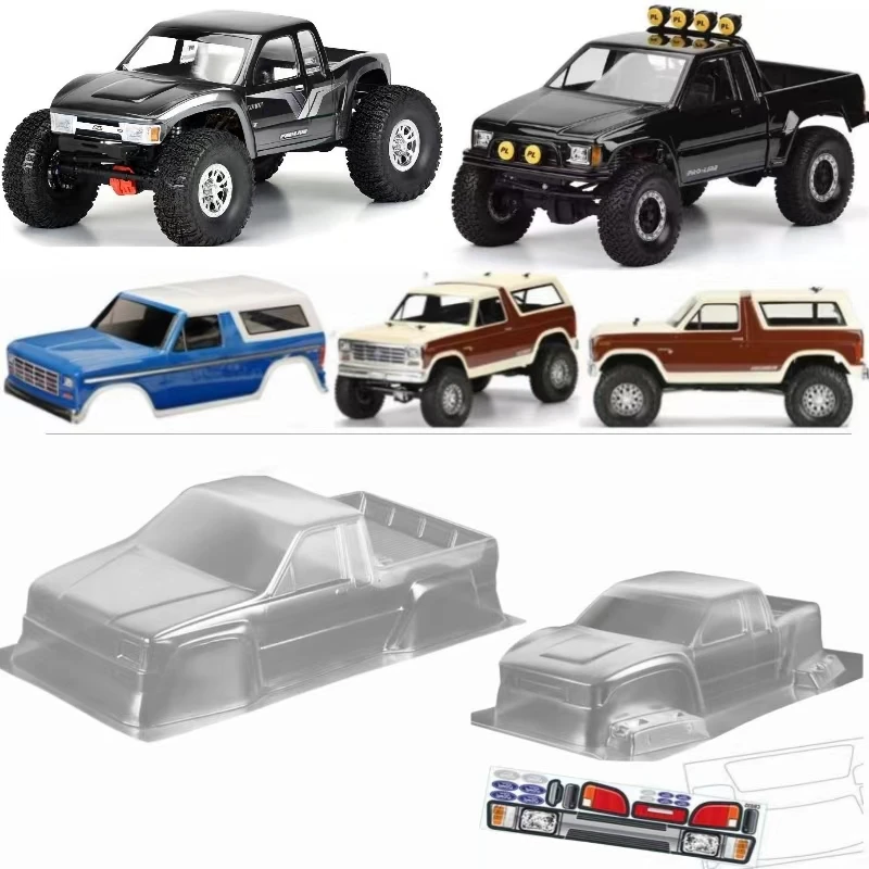 Przezroczysta karoseria półciężarówki/pickup 313-324 mm do 1/10 RC Crawler Car JEEP Wrangler SCX10 TRX4 Ford F150 Raptor Toyota FJ40