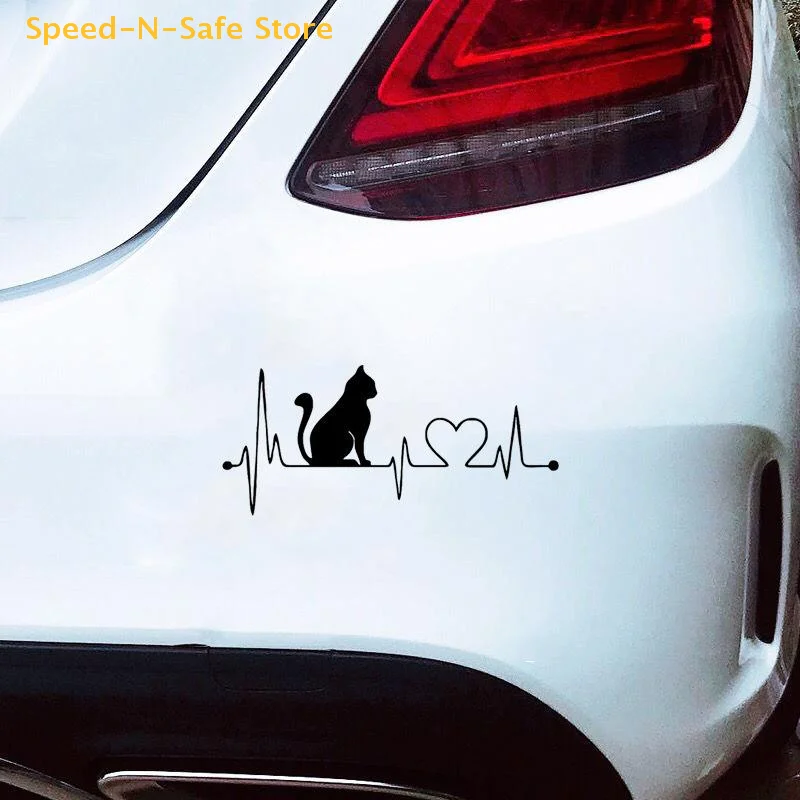

Car Sticker Pet Cat Heartbeat Lifeline Creative Truck Automobiles Motorcycles Exterior Accessories Vinyl 20cm*8.9cm PVC
