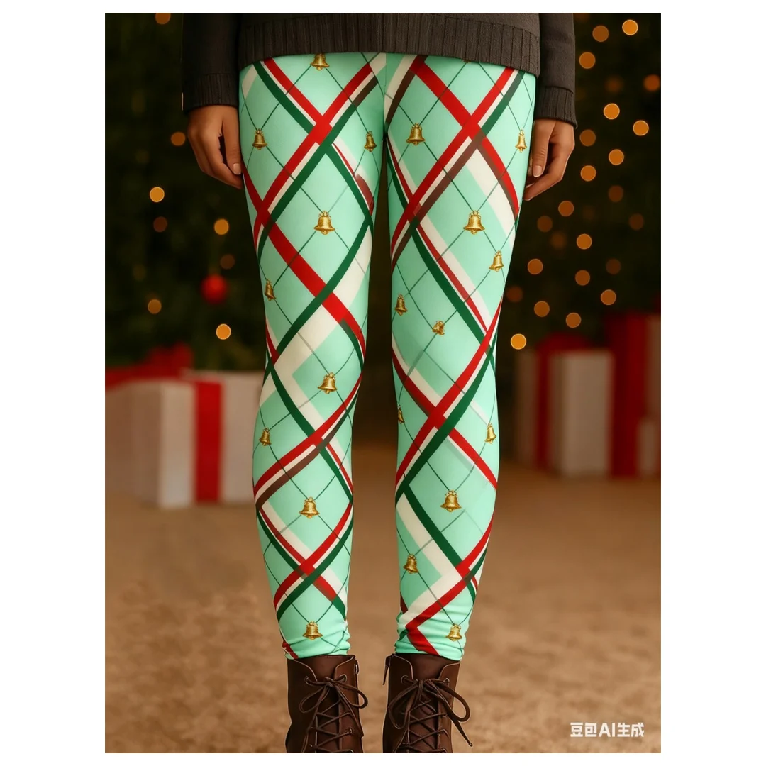 

Женские брюки, рождественская атмосфера, рождественские брюки, эластичные штаны для йоги, эластичная талия, осенне-зимняя одежда для женщин, леггинсы femme