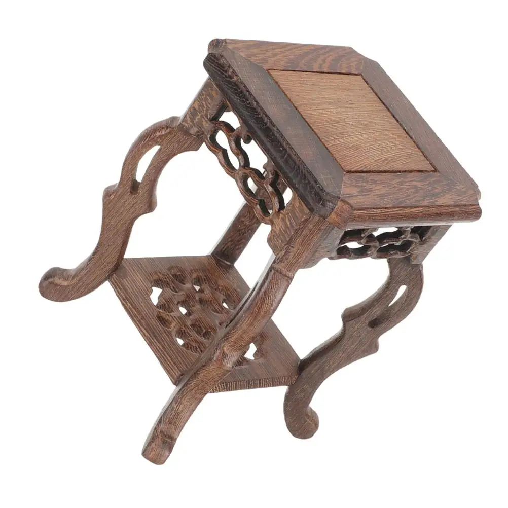 

Jade Carved Ornaments Wooden Plant Stand Sturdy Bonsai Base Decorative Craft Home Plant Stand Holders Office Display