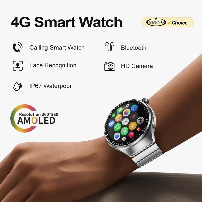 Smart Watch Men Women Plus Full Touch Screen Bluetooth Call Multi-dial IP67 Waterproof Face Unlock NFC GPS 4G Android iOS Phone