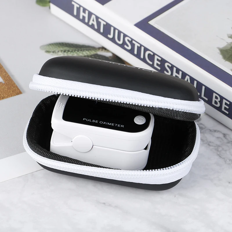 Hard EVA Pulse Oximeter Storage Bag Carrying Case Zipper Fingertip Pulse Oximeter Bag Protective Box Strong Space