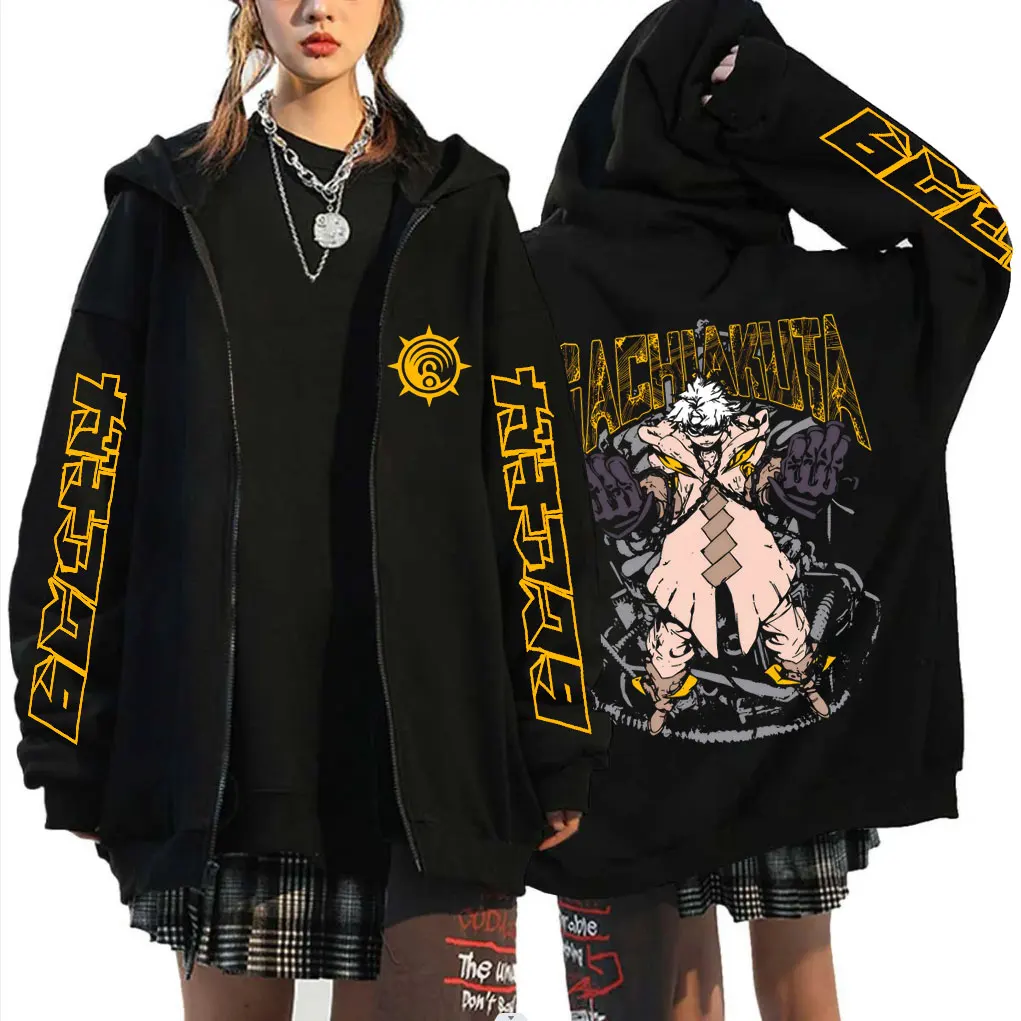 Moletom com Zíper Anime Gachiakuta Ludo para Homens e Mulheres, Sweatshirt de Algodão com Zíper, Jaqueta Oversized para Cosplay de Manga