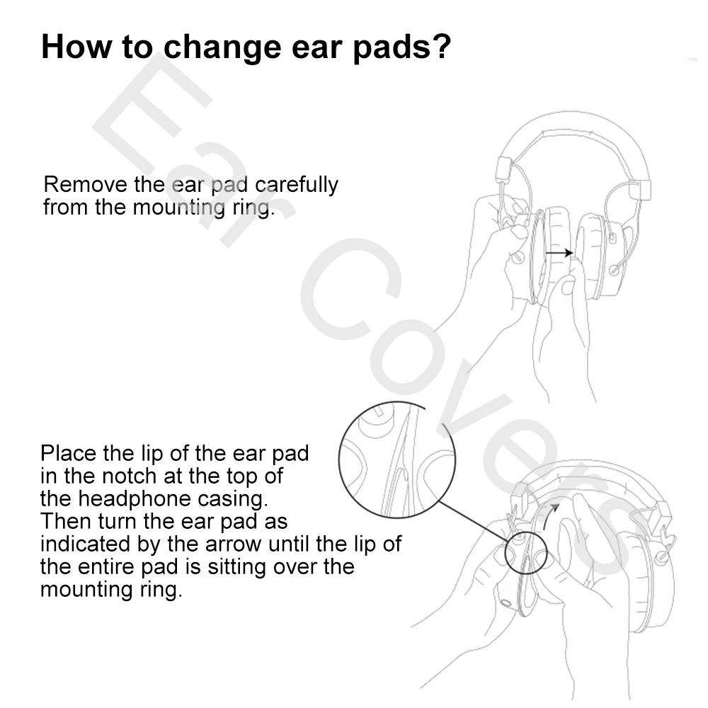 Earpads For Monster DNA Clarity HD / Clarity ANC / N-PULSE / N-Tune HD / Clarity BT / ICON ANC / Octagon UFO Headphone