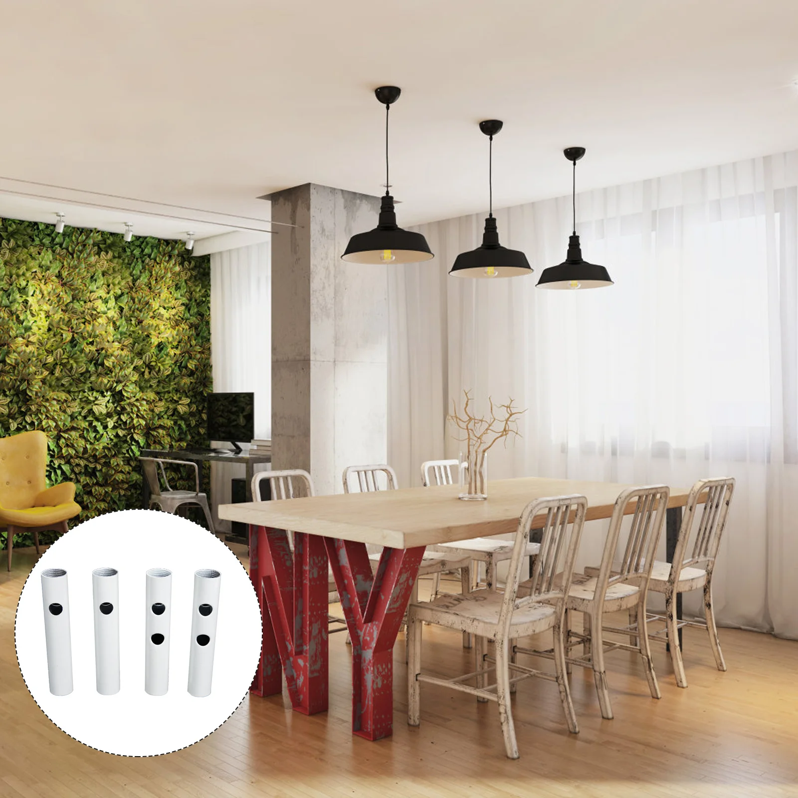 

4 шт. опорные стойки для настенного светильника, железный материал, устойчивый к ржавчине, гладкая поверхность, легкий вес, простая установка для люстры, стола, пола