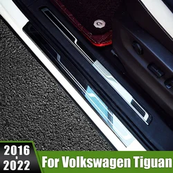 For Volkswagen Tiguan MK2 2016 2017 2018 2019 2020 2021 2022 Stainless Door Sill Protector Scuff Plate Welcome Pedals Trim Cover