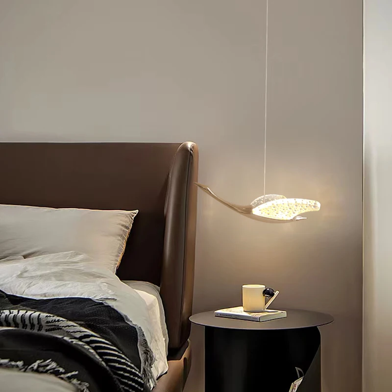 New Single Head Gold pendant lights bedroom bedside LED hanging light Simple Dayan shape indoor decor pendant lamp