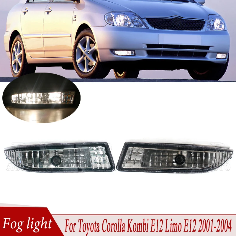 

R-AUTO Fog Light Front Bumper Assembly Fog Lamp For Toyota Corolla Kombi Limo E12 2001-2004 US Version 8122112160 8121112150