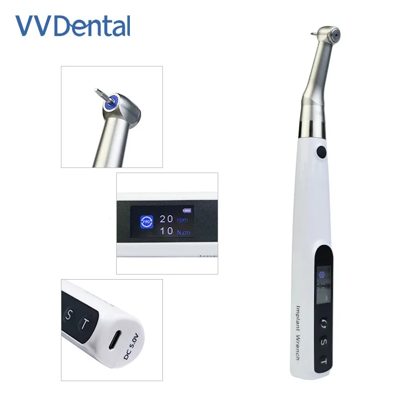 

VV Dental Implant System Electrical Implant Wrench Motor Torque Driver Wrench for Teeth Implant with 16Pcs Screws