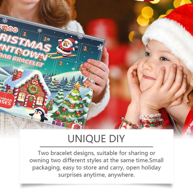 Dowmoo 24-Grid Making Kit Christmas Blind Box تقويم القدوم العد التنازلي سوار لعبة DIY