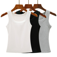 3PCS Set Cotton Camisole Vest Paired Summer Slim Fit Clothing Simple Versatile Basic Top Breathable Womens Korean Style Tops