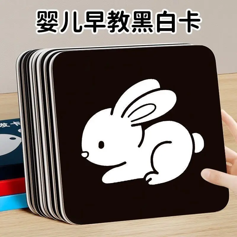 Black and White Cards for Visual Stimulation in Early Childhood Education for Newborns, Colored Puzzle Toys for Babies Aged 0-2