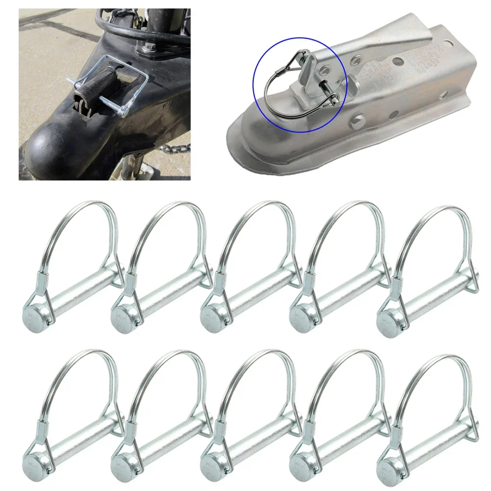 M6*70mm Trailer Coupler Hitch Pin Lock D Shape Heavy Duty Towing Security Lock for Safe and Reliable Transport