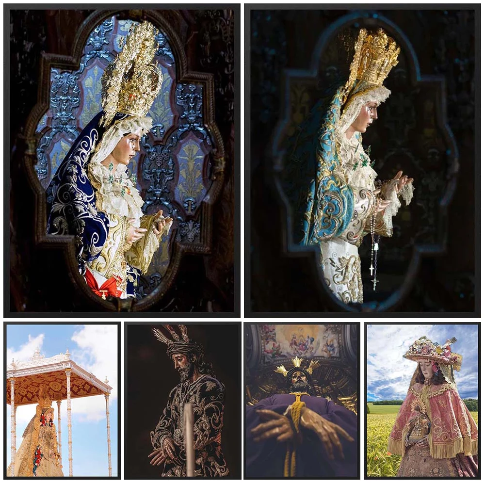 

Virgin Mary Christianity Jesus Believer Prints Wall Pictures For Living Room Decor Poster Wall Art Canvas Painting Unframed