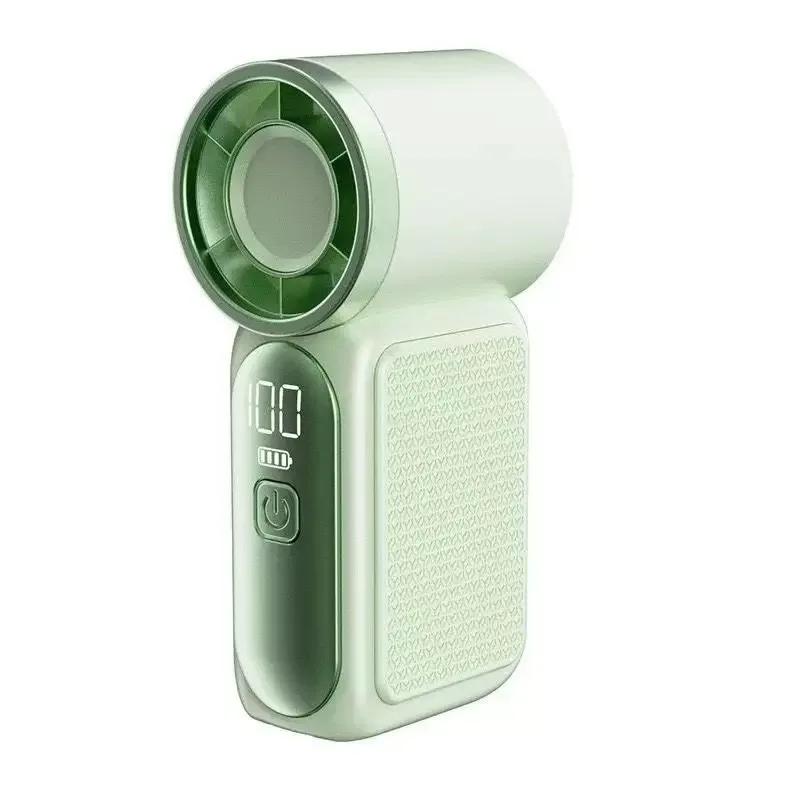 Handlicher Mini-Ventilator mit 5 Geschwindigkeitsstufen, Typ-C Aufladbar, Tragbarer Lüfter mit Digitalanzeige, Tischventilator für den Außenbereich