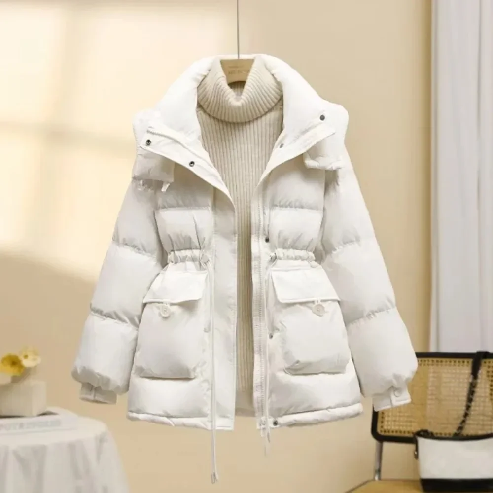 Puffer Jacket Women Warm Fashion Korean Mid-length Duck Down Coat Female 2024 New Winter White Duck Down Jacket Women