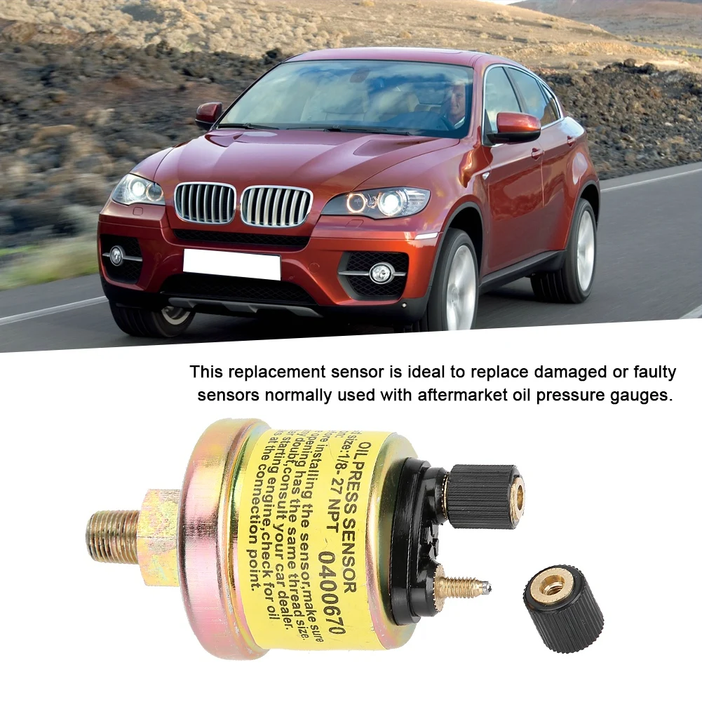 

1PC Engine Oil Pressure Sensor Universal 1/8 NPT High Accuracy Replacement for Aftermarket Gauge Car Truck SUV