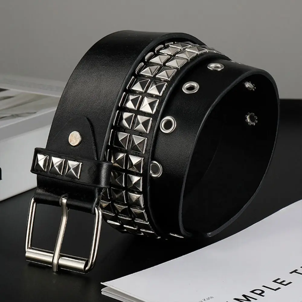 Trend Punk Rivet Belt Retro Y2K Heavy Metal Belt Nightclub Rock Style Belt Fashion Decoration
