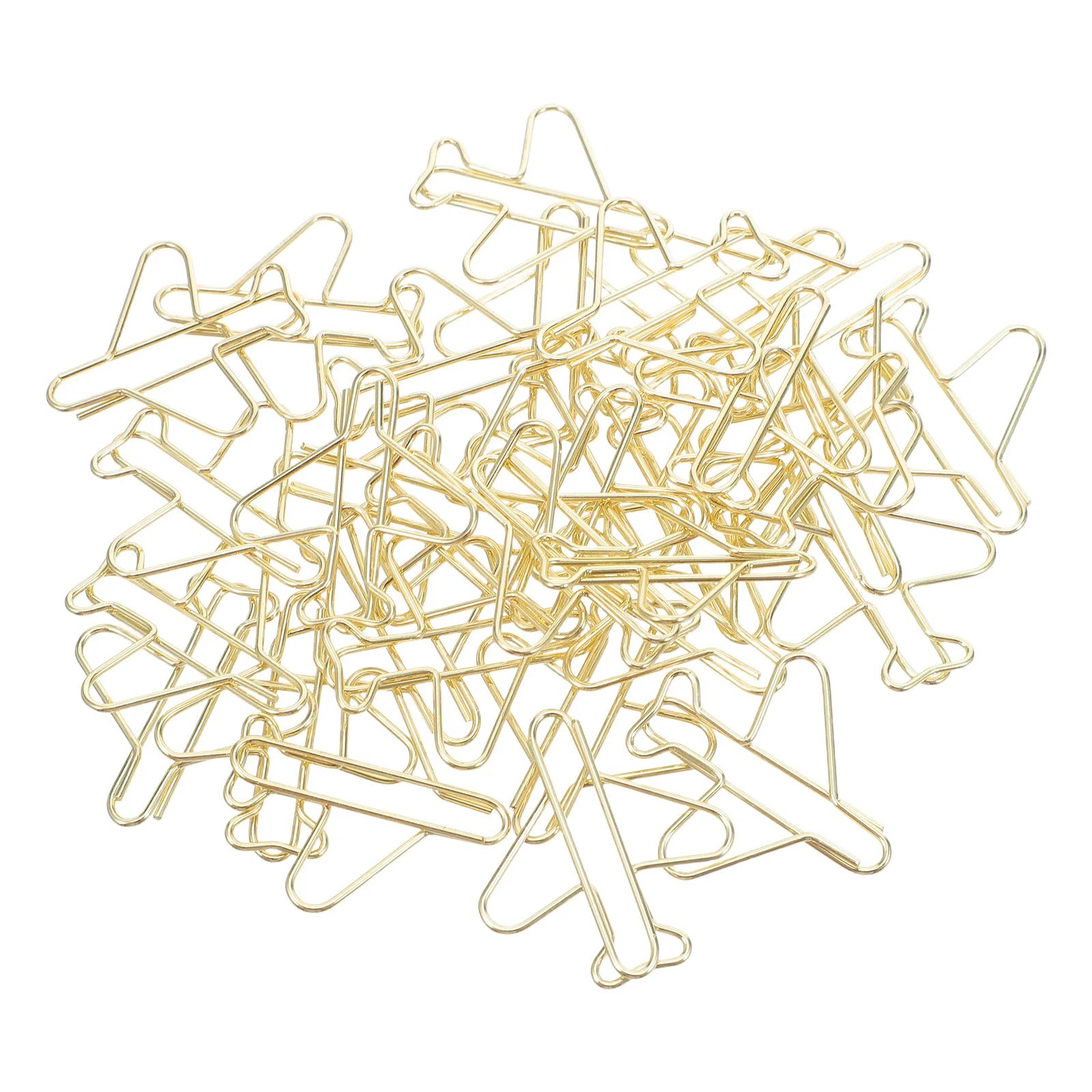 

Golden Airplane Paper Clips 100pcs Decorative Document Clips Cute Memo Bookmark for Planner Scrapbook Office School Supplies